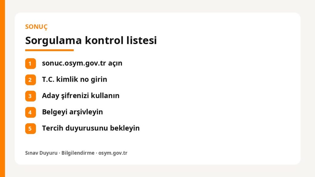 Sorgulama kontrol listesi
