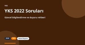 YKS 2022 Soruları (Cevap Anahtarlı) | 2027’ye Nasıl Çalışılır?