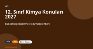 12. Sınıf Kimya Konuları 2027 | Elektrokimya ve Organik