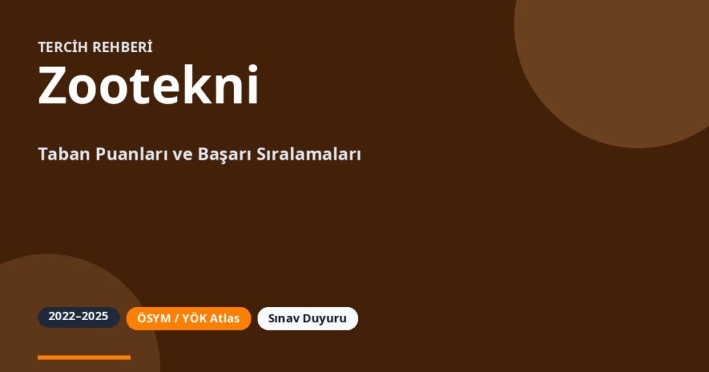 Zootekni Taban Puanları 2026 ve Başarı Sıralamaları (2022-2025)