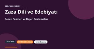 Zaza Dili ve Edebiyatı Taban Puanları 2026 ve Başarı Sıralamaları (2022-2025)
