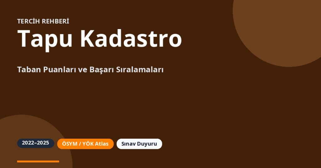 Tapu Kadastro Taban Puanları 2026 ve Başarı Sıralamaları (2022-2025)