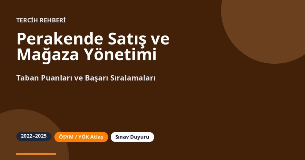 Perakende Satış ve Mağaza Yönetimi Taban Puanları 2026 ve Başarı Sıralamaları (2022-2025)
