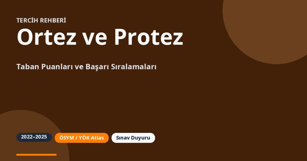 Ortez ve Protez Taban Puanları 2026 ve Başarı Sıralamaları (2022-2025)