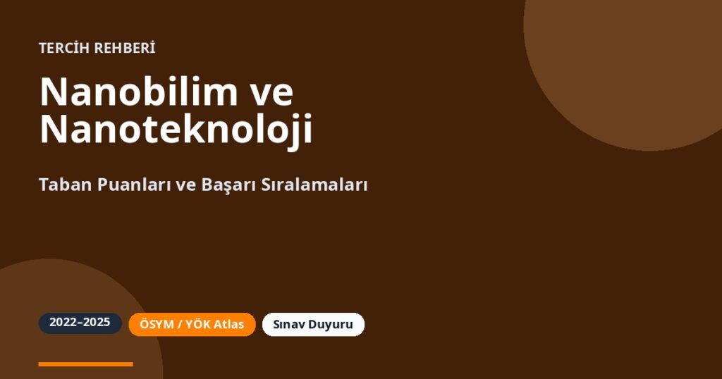 Nanobilim ve Nanoteknoloji Taban Puanları 2026 ve Başarı Sıralamaları (2022-2025)