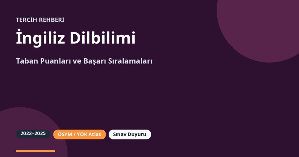 İngiliz Dilbilimi Taban Puanları 2026 ve Başarı Sıralamaları (2022-2025)