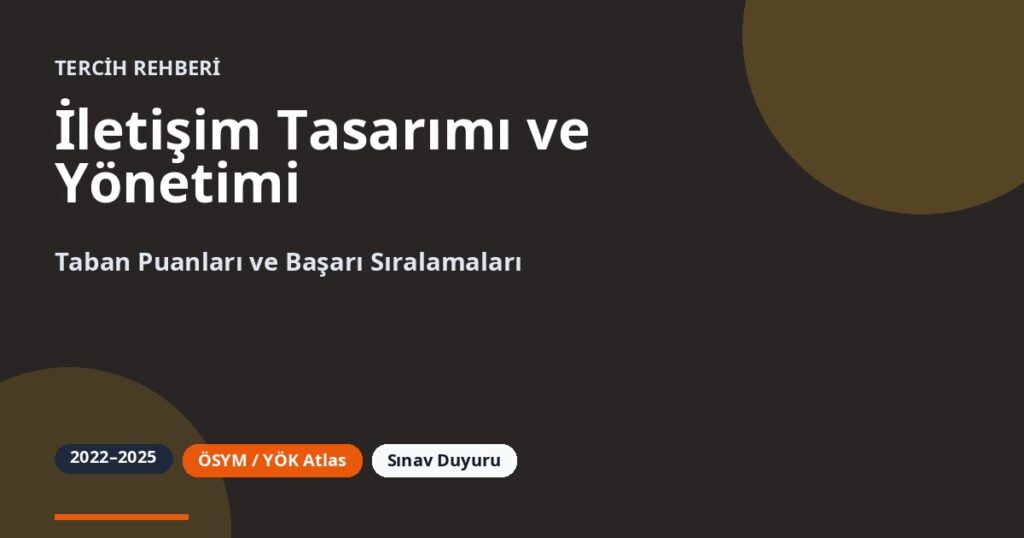İletişim Tasarımı ve Yönetimi Taban Puanları 2026 ve Başarı Sıralamaları (2022-2025)