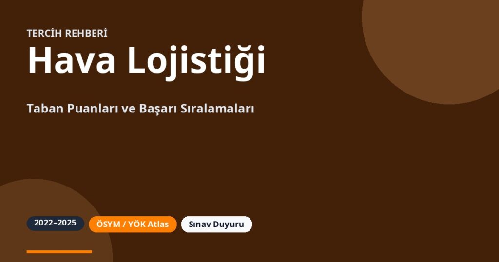 Hava Lojistiği Taban Puanları 2026 ve Başarı Sıralamaları (2022-2025)