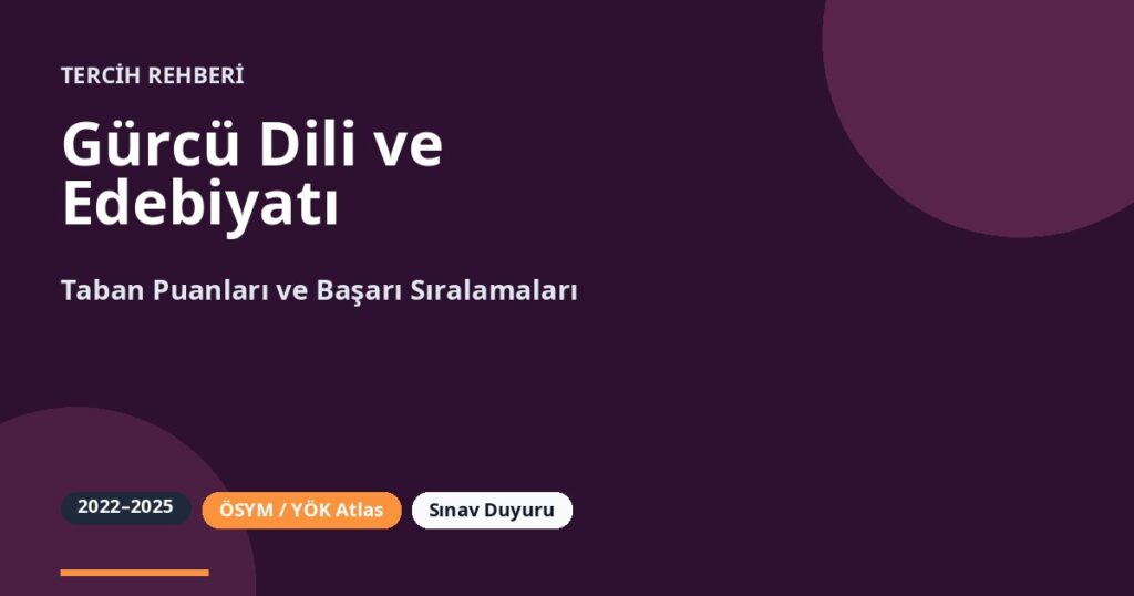 Gürcü Dili ve Edebiyatı Taban Puanları 2026 ve Başarı Sıralamaları (2022-2025)