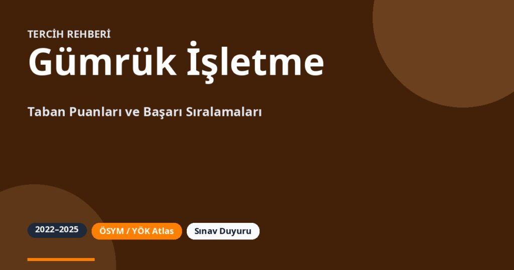 Gümrük İşletme Taban Puanları 2026 ve Başarı Sıralamaları (2022-2025)