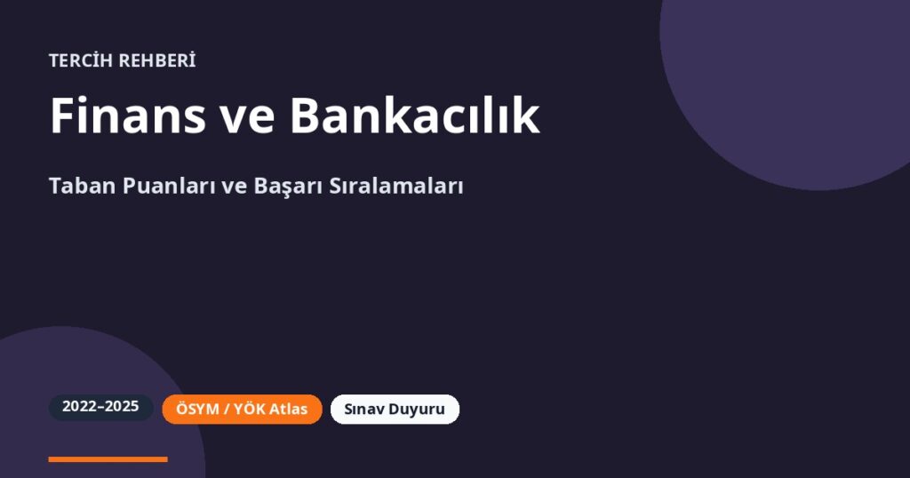 Finans ve Bankacılık Taban Puanları 2026 ve Başarı Sıralamaları (2022-2025)