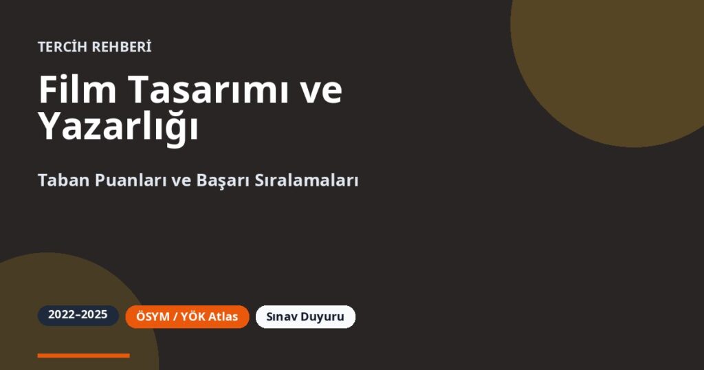 Film Tasarımı ve Yazarlığı Taban Puanları 2026 ve Başarı Sıralamaları (2022-2025)