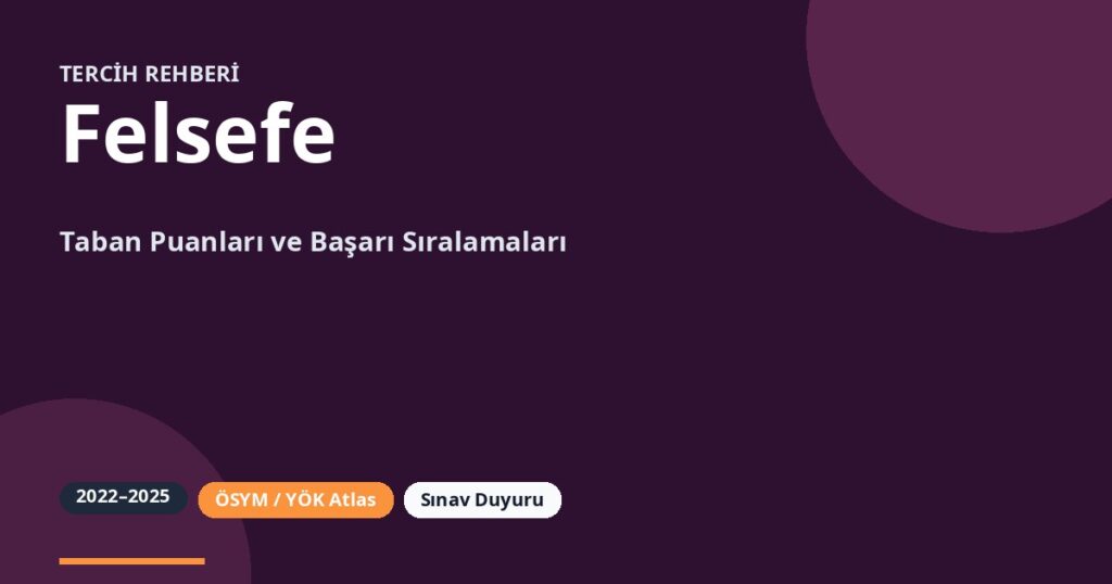 Felsefe Taban Puanları 2026 ve Başarı Sıralamaları (2022-2025)