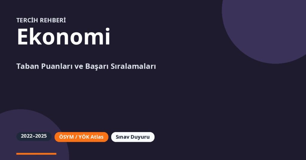 Ekonomi Taban Puanları 2026 ve Başarı Sıralamaları (2022-2025)