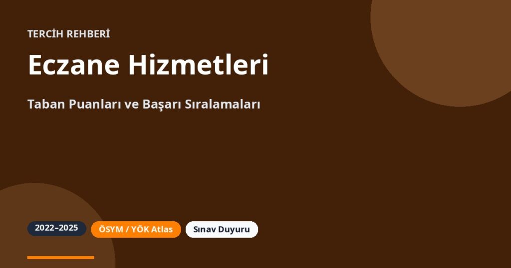 Eczane Hizmetleri Taban Puanları 2026 ve Başarı Sıralamaları (2022-2025)