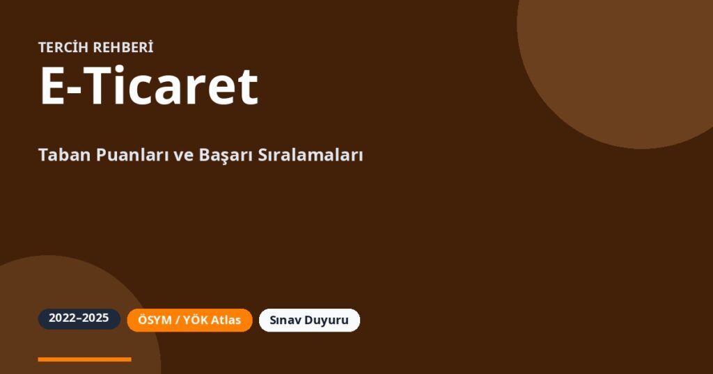 E-Ticaret Taban Puanları 2026 ve Başarı Sıralamaları (2022-2025)