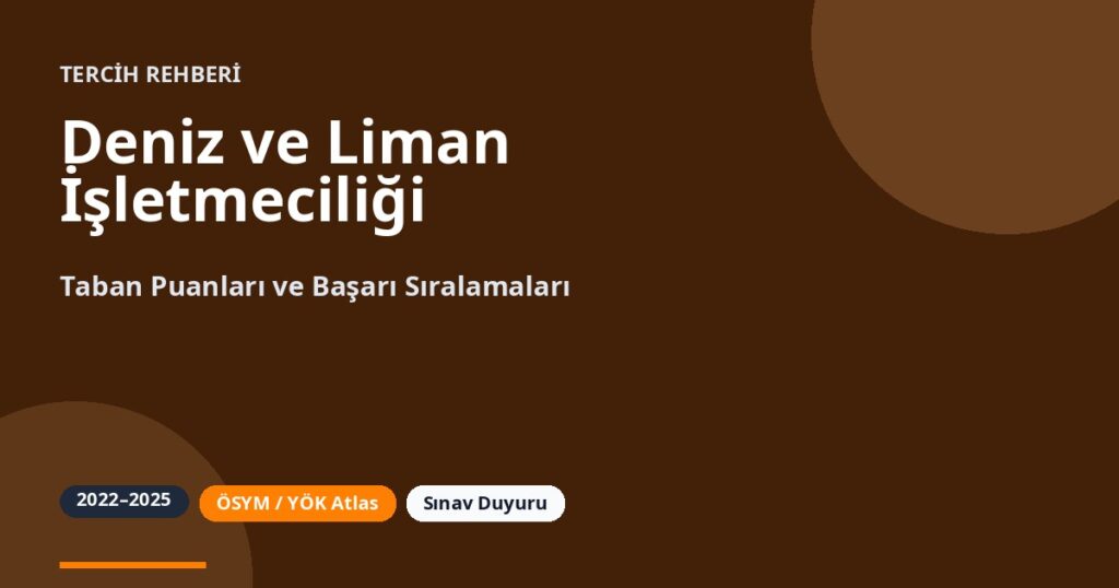 Deniz ve Liman İşletmeciliği Taban Puanları 2026 ve Başarı Sıralamaları (2022-2025)