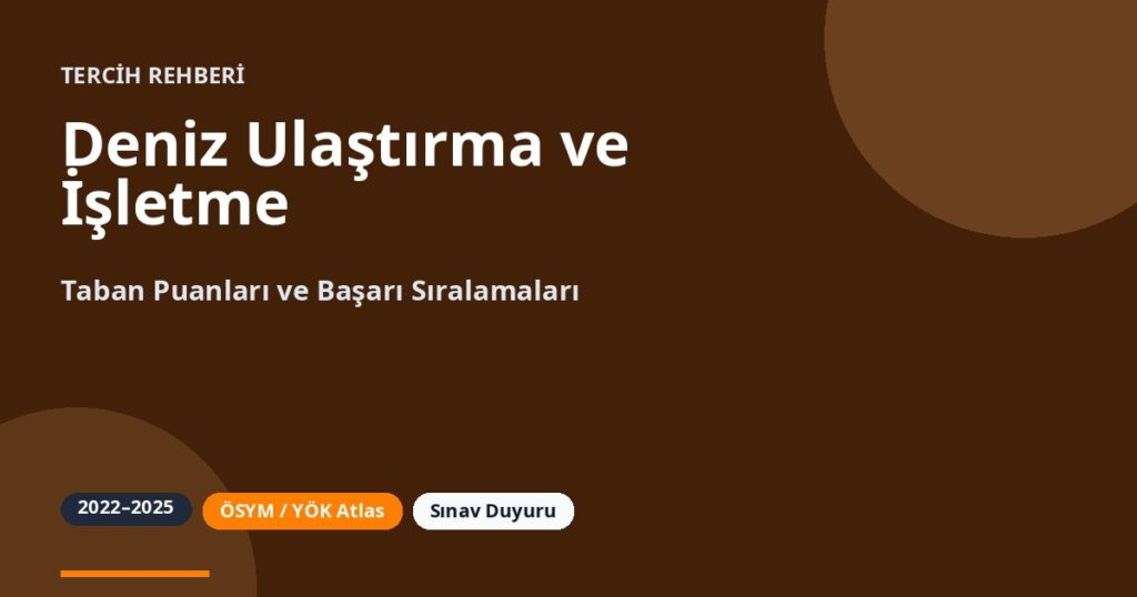 Deniz Ulaştırma ve İşletme Taban Puanları 2026 ve Başarı Sıralamaları (2022-2025)