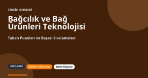 Bağcılık ve Bağ Ürünleri Teknolojisi Taban Puanları 2026 ve Başarı Sıralamaları (2022-2025)