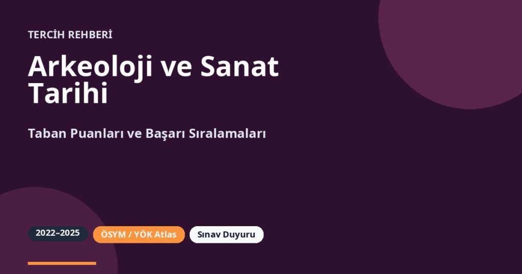 Arkeoloji ve Sanat Tarihi Taban Puanları 2026 ve Başarı Sıralamaları (2022-2025)