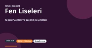 Fen Liseleri Taban Puanları ve Yüzdelik Dilimleri (MEB / e-Okul Rehberi)