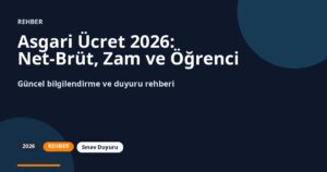 Asgari Ücret 2026: Net-Brüt, Zam ve Öğrenci Bütçesi